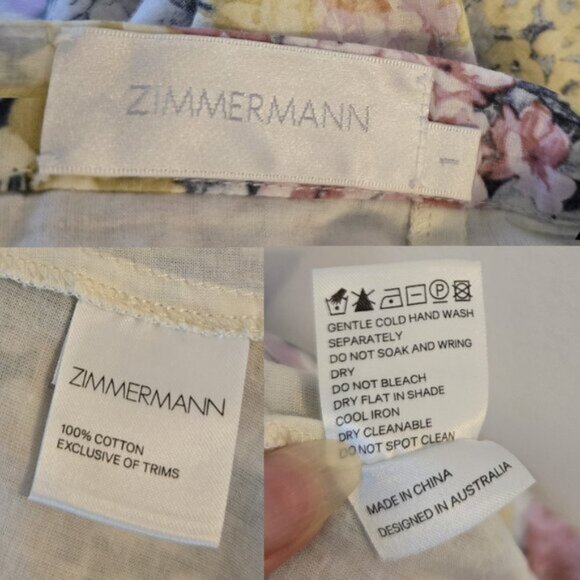 Zimmermann Valour Hydrangea Flare Shorts Size 1 Small b89E - Picture 10 of 11